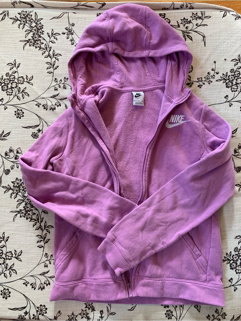 Nike pink zip-up hoodie